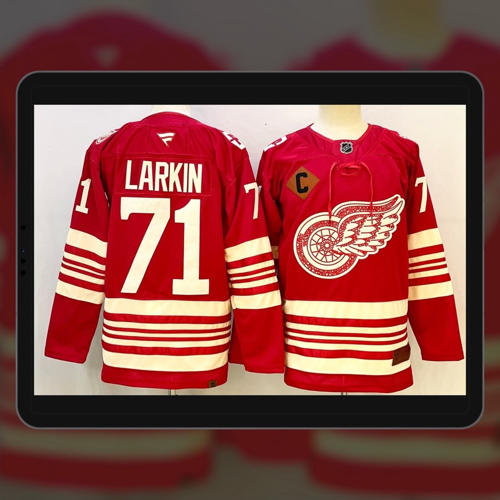 Men's NHL Detroit Red Wings #71 Dylan Larkin 2025 Red 2nd Alternate Jersey